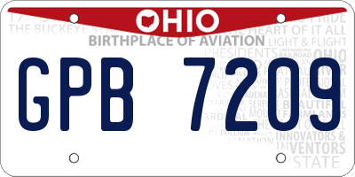 OH license plate GPB7209