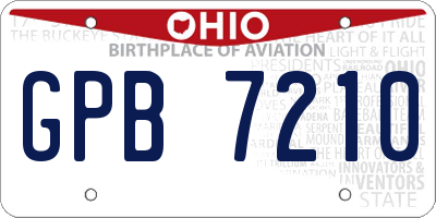 OH license plate GPB7210