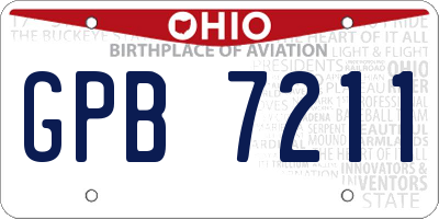 OH license plate GPB7211