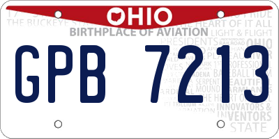 OH license plate GPB7213