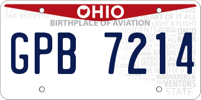 OH license plate GPB7214