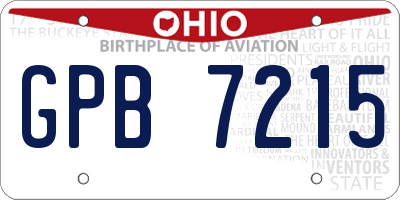 OH license plate GPB7215