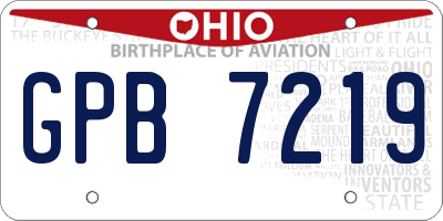 OH license plate GPB7219