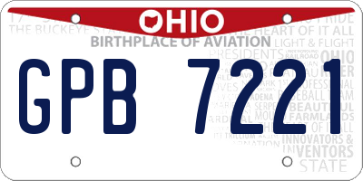 OH license plate GPB7221