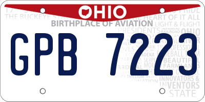 OH license plate GPB7223