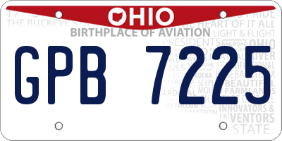 OH license plate GPB7225
