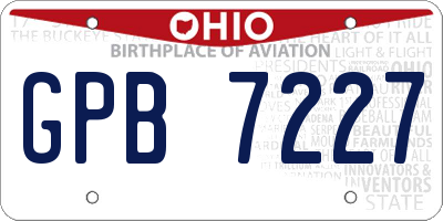 OH license plate GPB7227