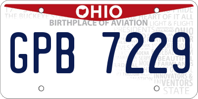 OH license plate GPB7229