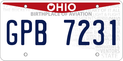 OH license plate GPB7231