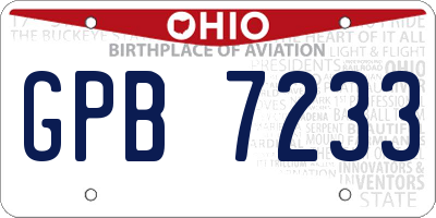 OH license plate GPB7233
