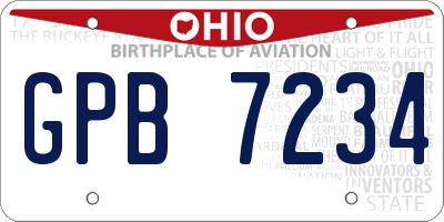 OH license plate GPB7234