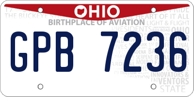 OH license plate GPB7236