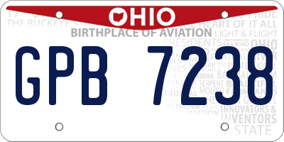 OH license plate GPB7238