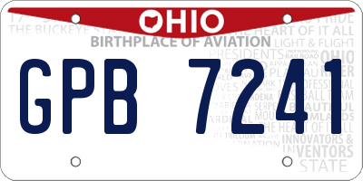 OH license plate GPB7241
