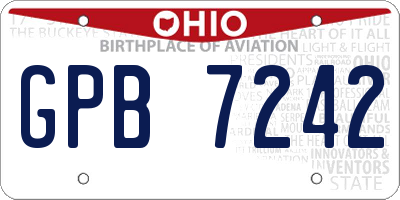OH license plate GPB7242
