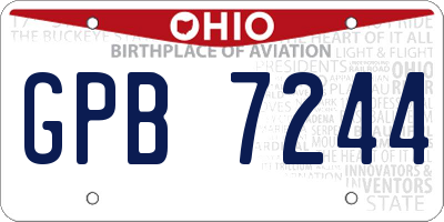 OH license plate GPB7244