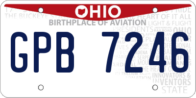 OH license plate GPB7246