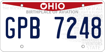 OH license plate GPB7248