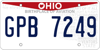 OH license plate GPB7249