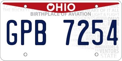 OH license plate GPB7254