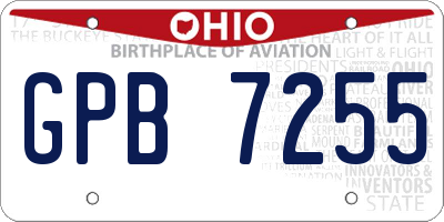 OH license plate GPB7255