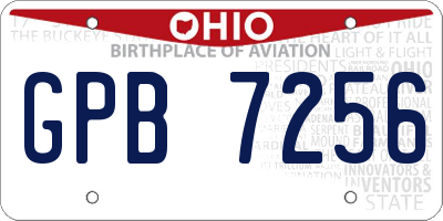 OH license plate GPB7256