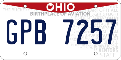 OH license plate GPB7257