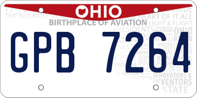 OH license plate GPB7264