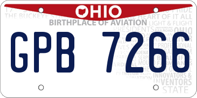 OH license plate GPB7266