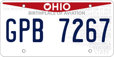 OH license plate GPB7267