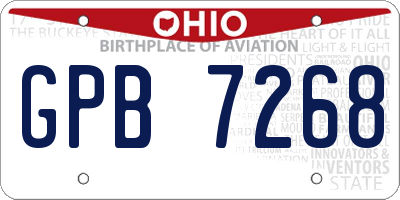 OH license plate GPB7268