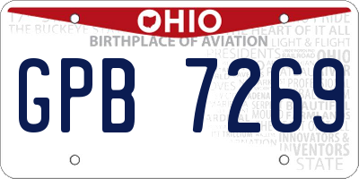 OH license plate GPB7269