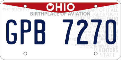 OH license plate GPB7270
