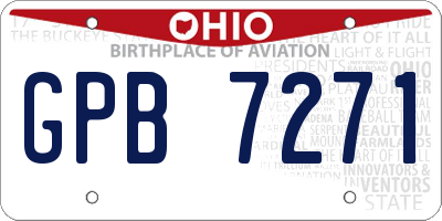 OH license plate GPB7271