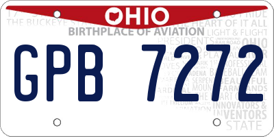 OH license plate GPB7272