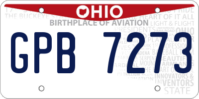 OH license plate GPB7273