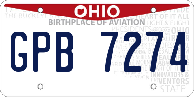 OH license plate GPB7274