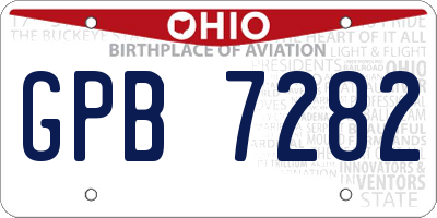 OH license plate GPB7282