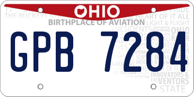OH license plate GPB7284