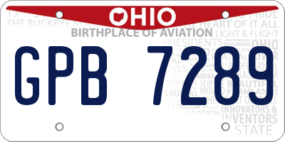 OH license plate GPB7289
