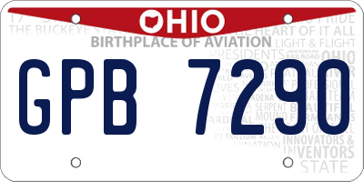 OH license plate GPB7290