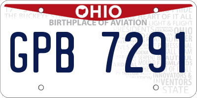 OH license plate GPB7291