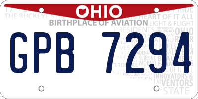OH license plate GPB7294