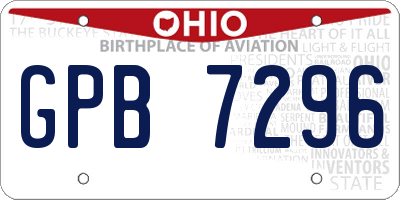 OH license plate GPB7296