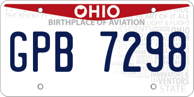 OH license plate GPB7298