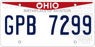 OH license plate GPB7299