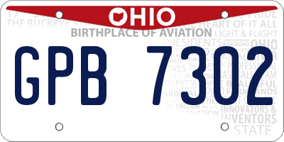 OH license plate GPB7302