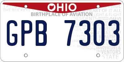OH license plate GPB7303