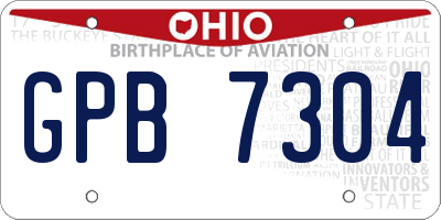 OH license plate GPB7304