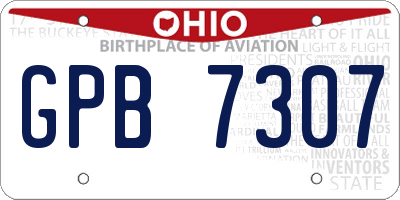 OH license plate GPB7307